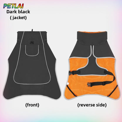 Roupas para Cachorros Jaqueta Externa Roupa Impermeável Capa de Chuva Casaco Roupa para Animais de Estimação Chuva Externa de Uso Duplo Roupa para Cães Grandes Roupa de Vento para Animais de Estimação