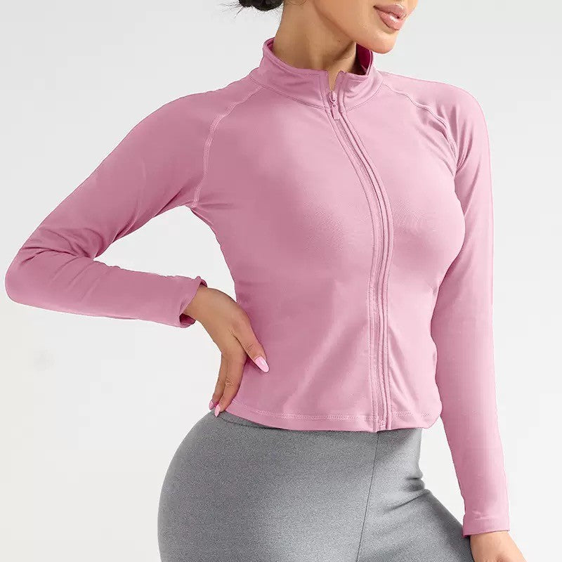 Oner Active Women's Comprehensive Training Jacket Yoga Jacket Gym Jacket Long Sleeve Zipper Tight Plastic Waistband Daily Jacket