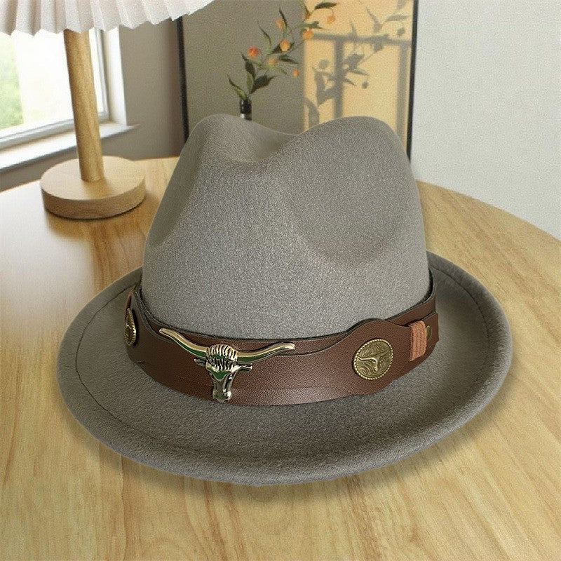New Autumn and Winter Fashionable and Atmospheric Men's Jazz Hat with Sunshade, Lightweight and Luxurious Style Men's Jazz Hat
