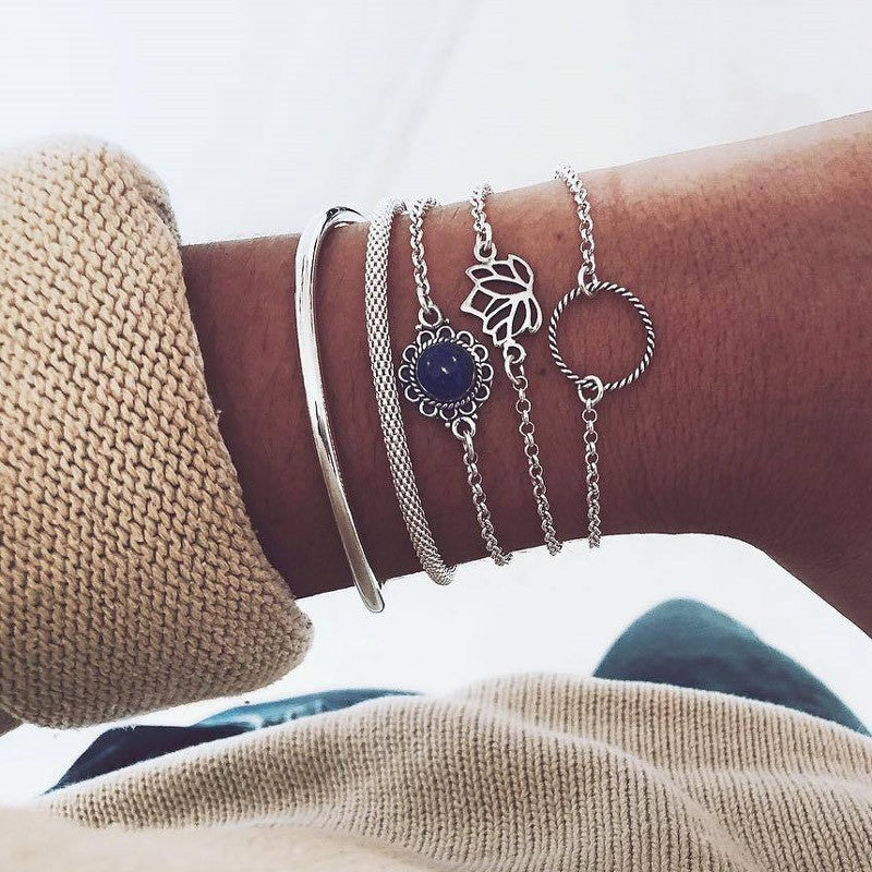 Conjunto de Pulseiras Femininas Corrente Cubana, Cor Dourada, Boho Retrô, Torção Grossa, Joias da Moda de Qualidade, 11 Peças, 2024