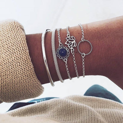 Conjunto de Pulseiras Femininas Corrente Cubana, Cor Dourada, Boho Retrô, Torção Grossa, Joias da Moda de Qualidade, 11 Peças, 2024