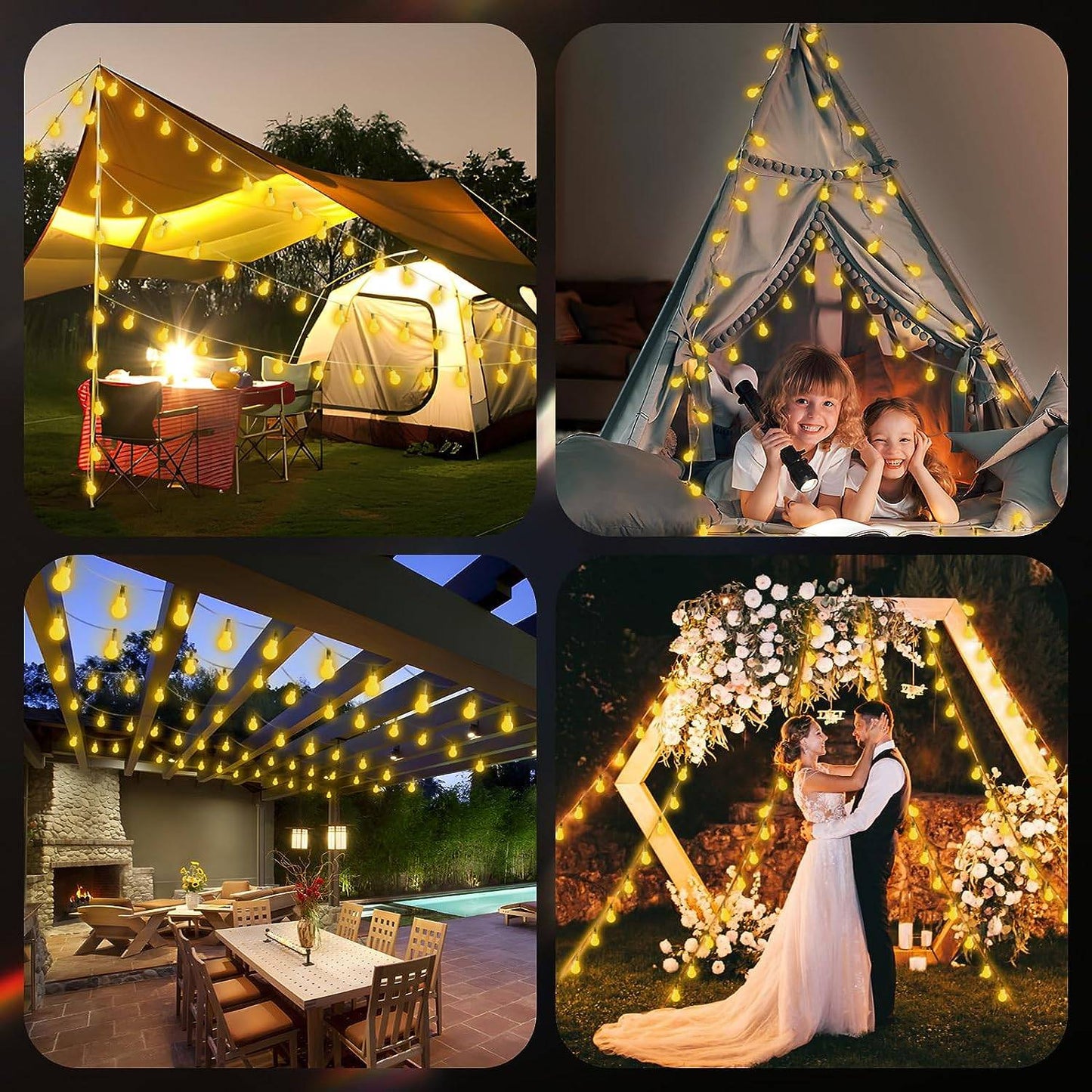 10M 80LED USB Ball String Lights Globe Fairy Lights Waterproof Garland Lights Warm White for Outdoor Wedding Party Garden Home