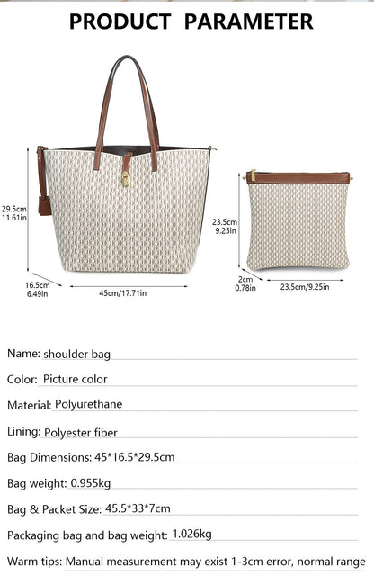 CH Elegant Light Luxury Practical With Bags Pure Color Simple Large Capacity Casual Resistant Brand Women's Bag Shoulder Bag