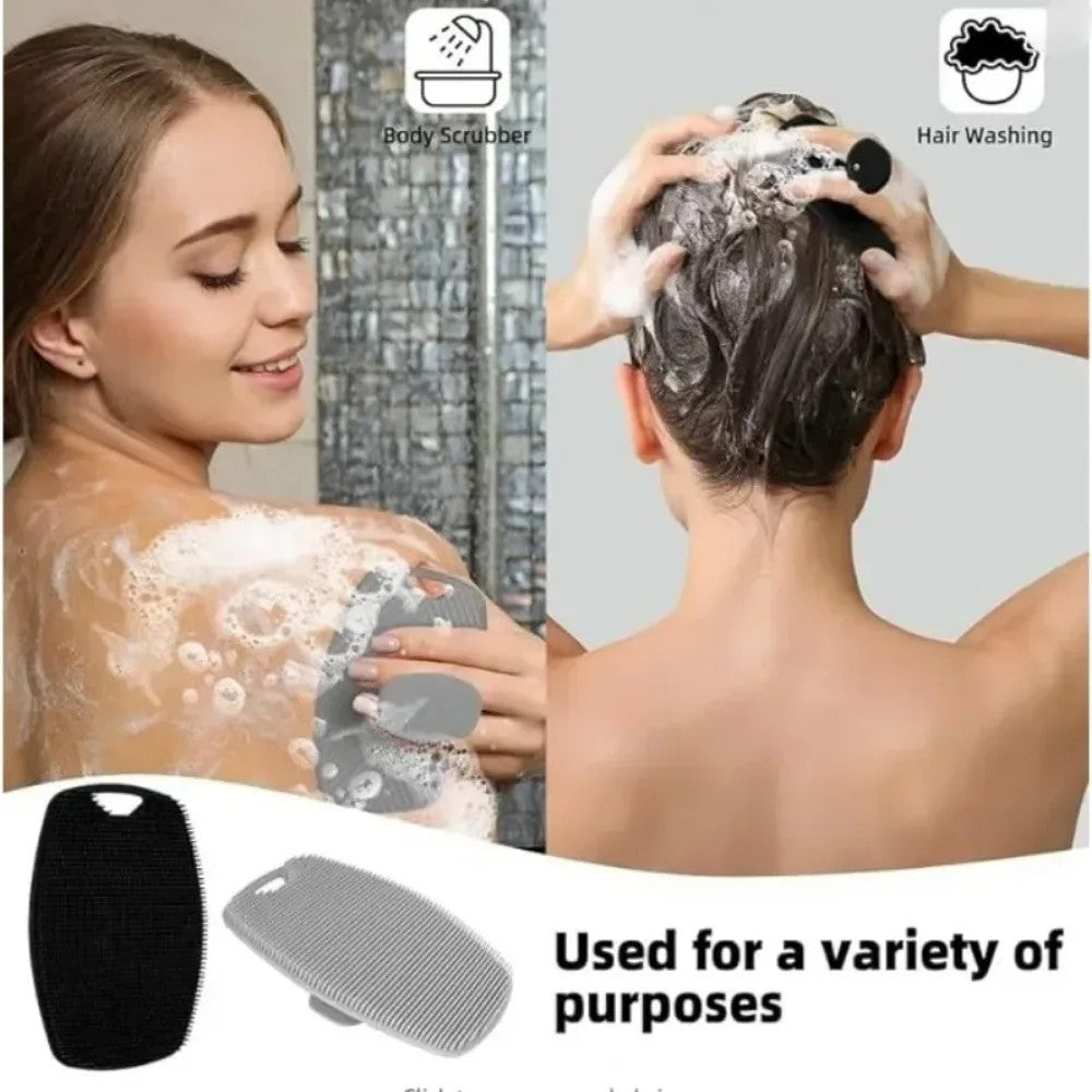 1 escova esfoliante de silicone macio, limpador manual para o corpo, cuidados com o corpo, esfoliante de banho, escova de massagem suave, universal