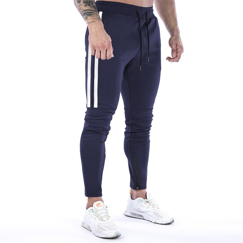 Gym Skinny Jogger Pants Men Running Sweatpants Fitness Bodybuilding Sports Pants Zip pocket Male Cotton Jogging Trousers men