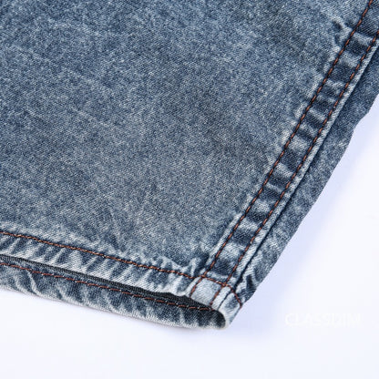 Men Short Sleeve Denim Shirts Multi pockets Tooling Shirts New Summer Blue Jeans Shirts High Quality Men Cotton Casual Shirts 3