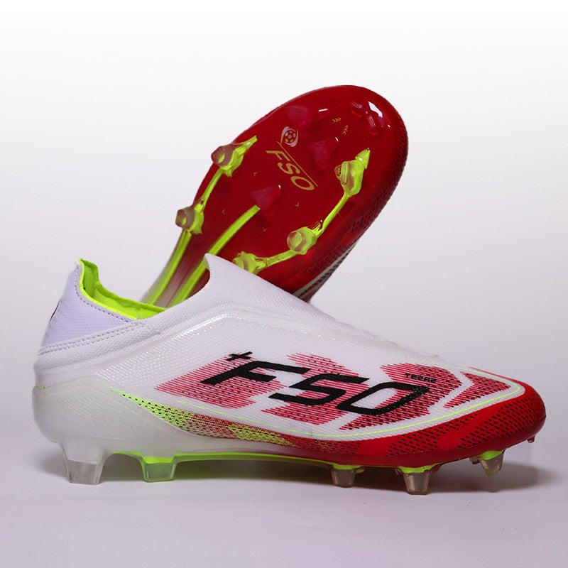 No-lace Mens Soccer Shoes Non-Slip Turf Soccer Cleats for Youth Without-Lace TF/FG Training Football Boots Chuteira Campo 39-45