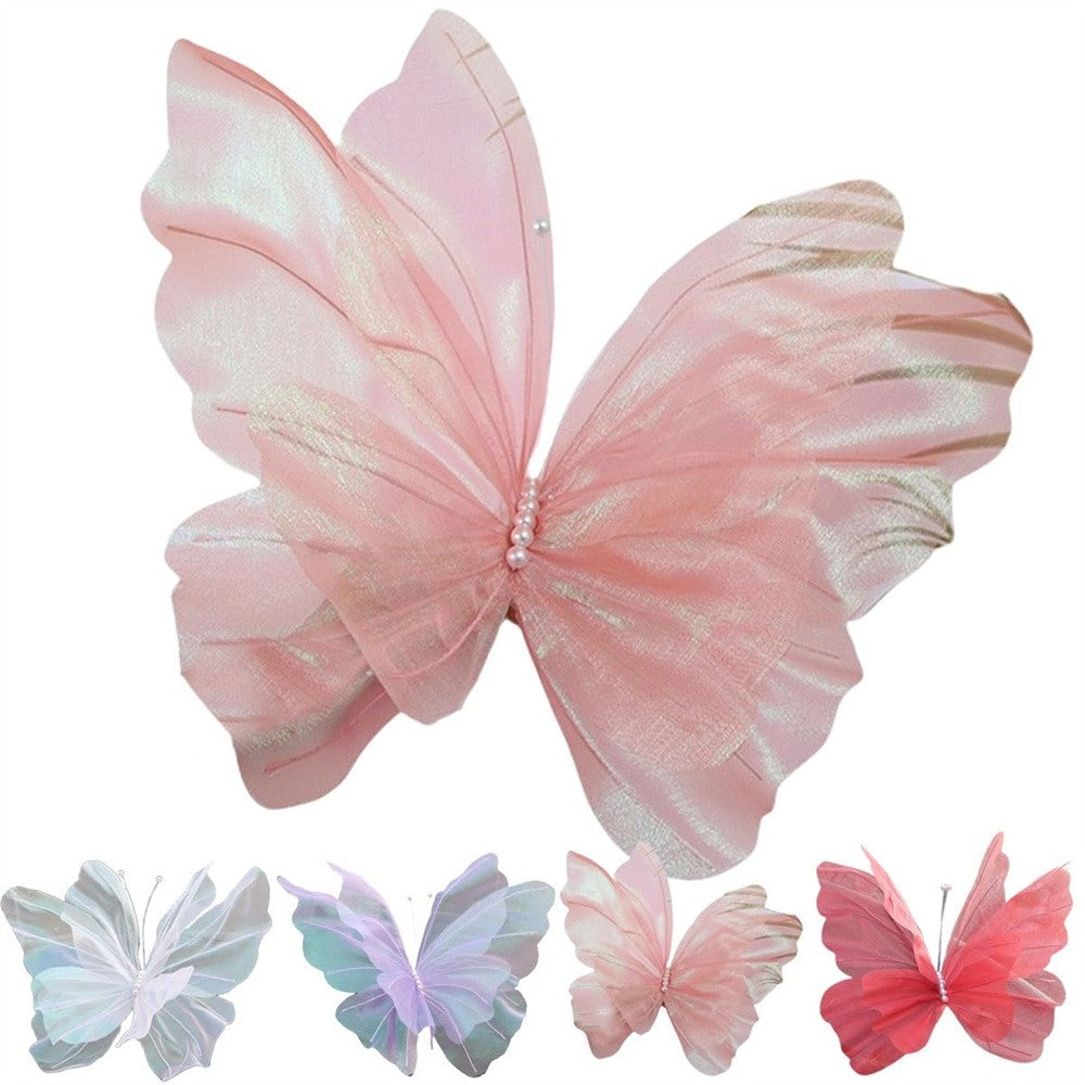 50cm Big Simulation Butterfly 3D Outdoor Shopping Mall Wedding Festival Decoration Hollow Large Hanging Gauze Fake Butterfly