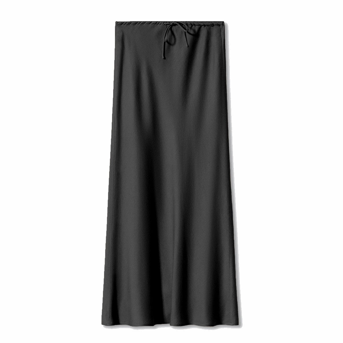 New In 2025 Spring Summer Solid Color Satin Long Skirt For Women High Waist Lace