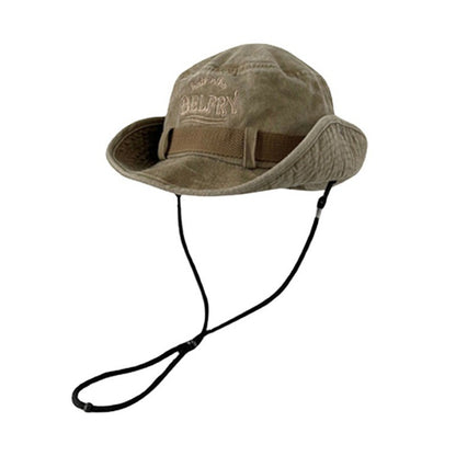 Chapéu de Montanhismo Masculino e Feminino de Algodão Lavado Vintage Bordado Chapéu de Pescador Proteção Solar para o Ar Livre Chapéu de Cowboy Ocidental