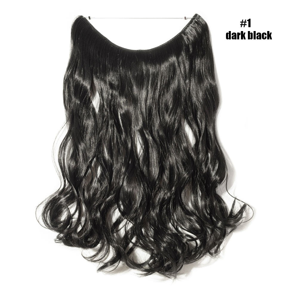 BENEHAIR Cabelo Sintético com Fio Invisível Sem Clipes Extensões de Cabelo Linha Secreta de Pesca Apliques de Cabelo Falso Para Mulheres