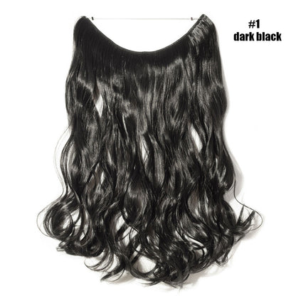 BENEHAIR Cabelo Sintético com Fio Invisível Sem Clipes Extensões de Cabelo Linha Secreta de Pesca Apliques de Cabelo Falso Para Mulheres