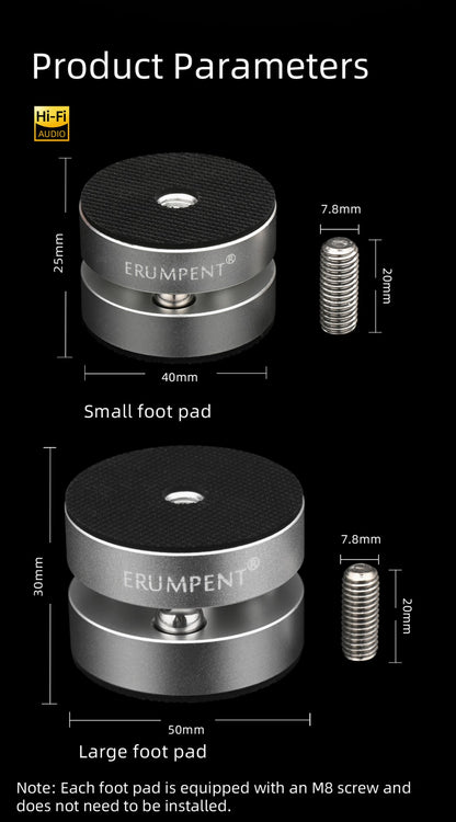 4PCS High Quality Audiophile Shock Damping Pad Steel Ball Stand Feet Speaker Stabilizer CD Amplifier Spikes Stand Feet Pad