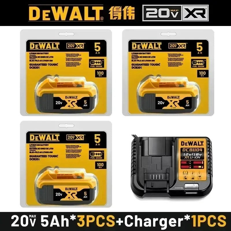 DHL Envia Bateria Recarregável para Ferramentas Elétricas DEWALT 20V 6.0Ah Substituição de íon de lítio max DCB184 DCB200 DCB182 DCB180 DCB181