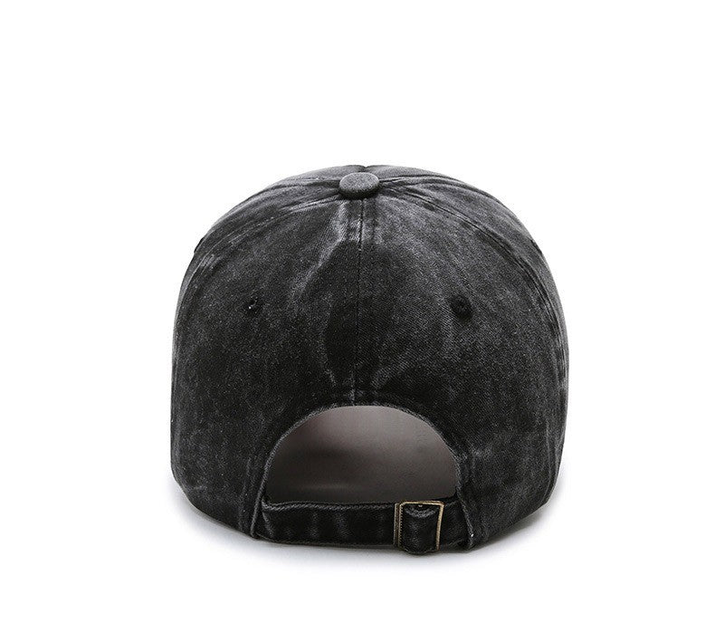 Korean version washed letters spring and autumn men's and women's fashion shabby denim baseball cap sunhat Official Website