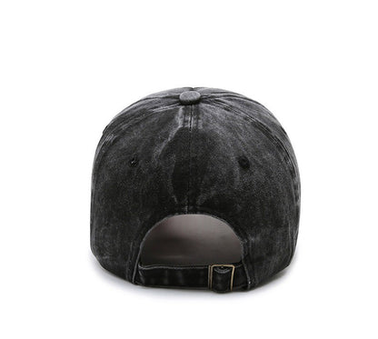 Korean version washed letters spring and autumn men's and women's fashion shabby denim baseball cap sunhat Official Website