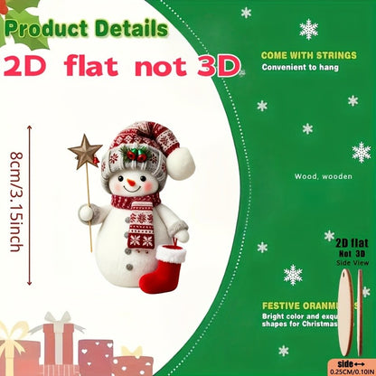 15 Pieces in a Random Assortment of Styles, Christmas Snowmen in Various Poses Holding Christmas Gifts, Handmade Christmas Hanging Ornaments, Essential Christmas Decorations, Great Gift Items