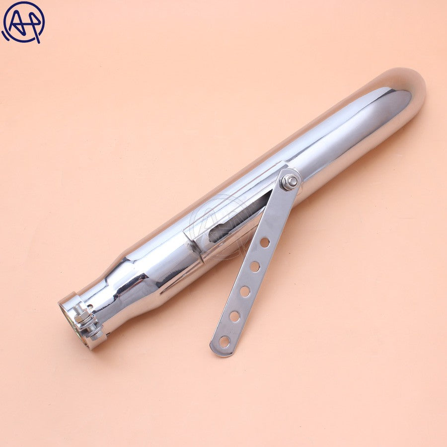 Universal Motorcycle Chrome/Black Cafe Racer Exhaust Pipe Muffler Tail Tube  muffler For Harley Bobbers /Honda CRF230F CRF150F