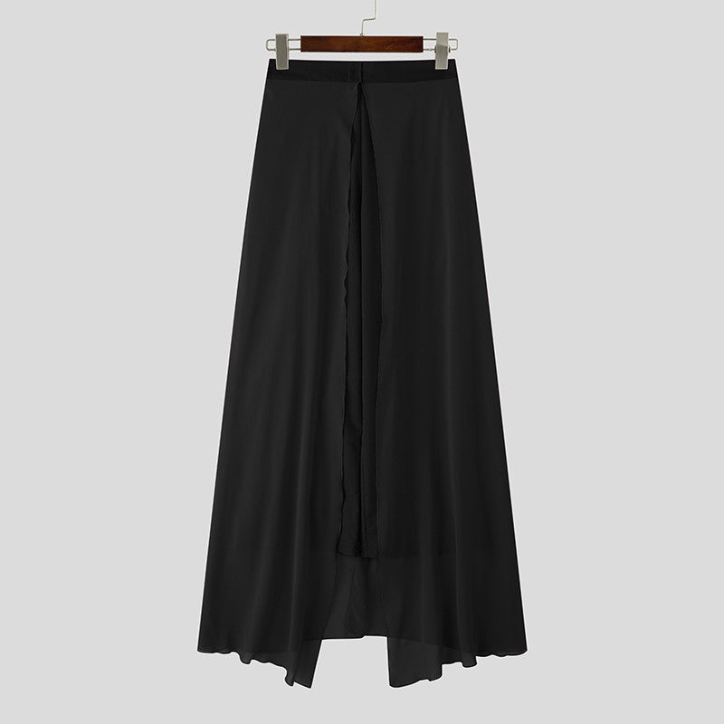 INCERUN Men's Pants Patchwork Elastic Waist Loose Casual Long Trousers Men Streetwear 2025 Fashion Male Irregular Pants S-5XL