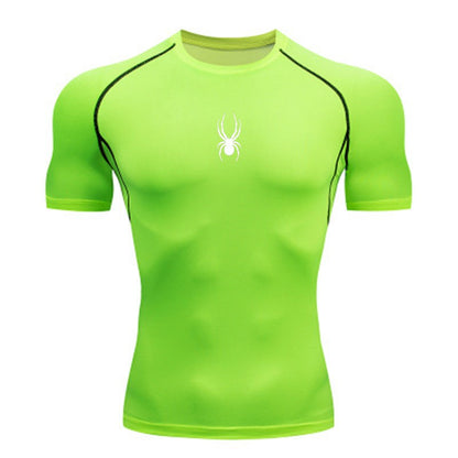 Men Sport T-Shirt Spider Quick Dry Bodybuilding Running Shirt Compression Tops Gym T Shirt Men Fitness Tight Tees Rashgard
