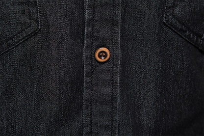 AIOPESON Elastic Cotton Denim Shirt Men Long Sleeve Quality Cowboy Shirts for Men Casual Slim Fit Jeans Men Shirts