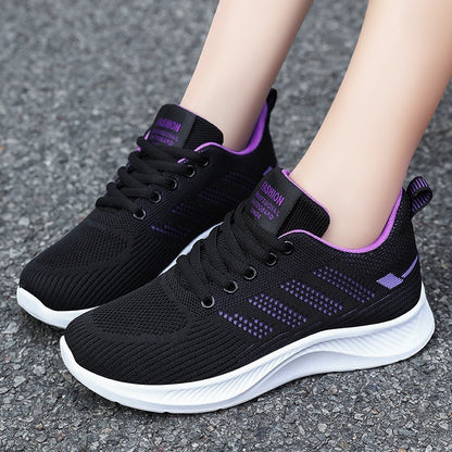 Litfun Women's Casual Sports Shoes Fashion Female Soft Bottom Sneakers Breathable Mesh Running Shoes Leisure Light Flats Shoes