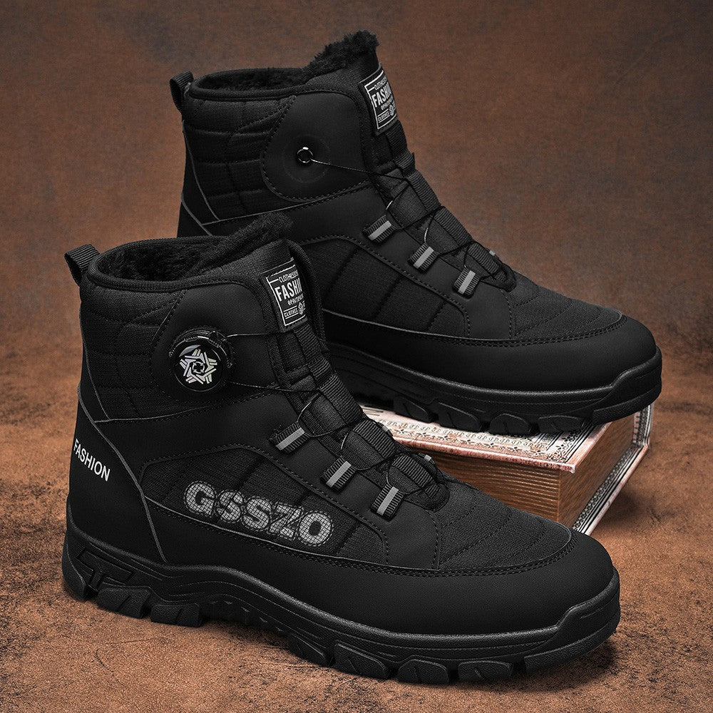 Winter New Swivel Buckle Fleece Waterproof Snow Boots Outdoor Non-slip and Wear-resistant