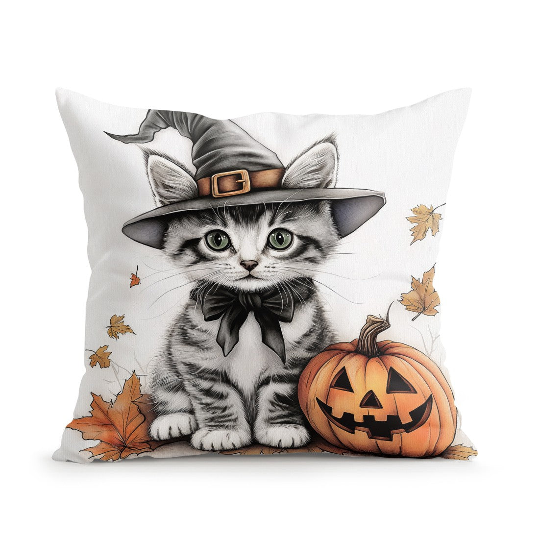 Halloween Ghost Pumpkin Print Cushion Cover Peach Skin Velvet Room Home Sofa Living Office Car Simplicity Pillow Cover 45x45CM