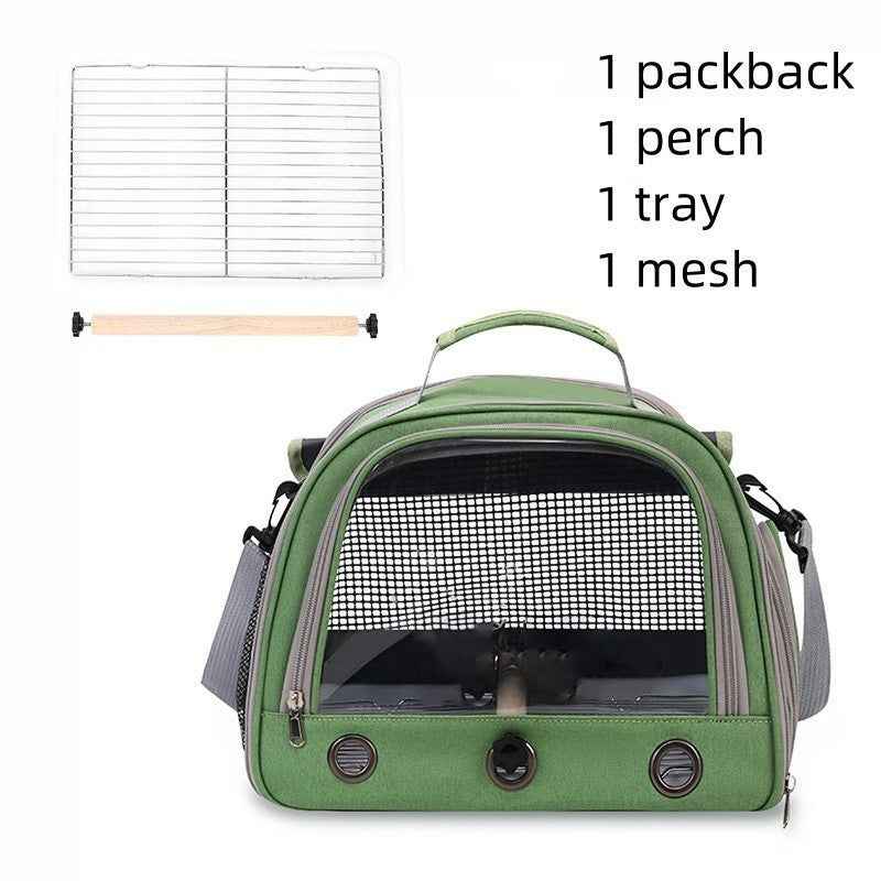 Gaiola de Transporte para Pássaros com Poleiro para Periquito Agapornis Papagaio Cinzento Africano Calopsita Caique Jandaia Quaker Bolsa de Viagem para Caminhada de Animais de Estimação