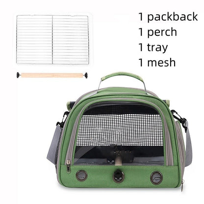 Gaiola de Transporte para Pássaros com Poleiro para Periquito Agapornis Papagaio Cinzento Africano Calopsita Caique Jandaia Quaker Bolsa de Viagem para Caminhada de Animais de Estimação