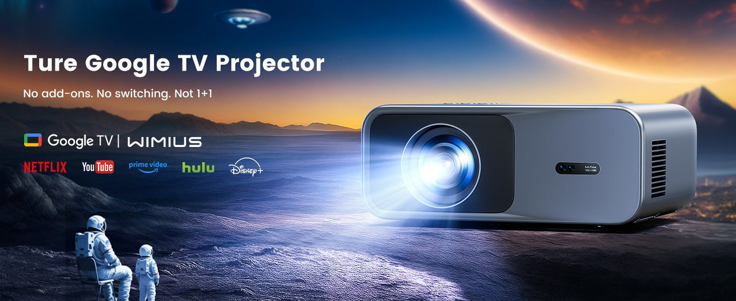 WIMIUS 1200 ANSI Projetor 4K Full HD 1080P Google TV Game Beam Mini Projetores para Filmes Home Theater WiFi BT5.2 Laser Beamer