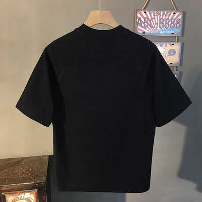 trendy t-shirt for men loose and fashionable versatile round neck 2025 new summer casual printed short sleeve top