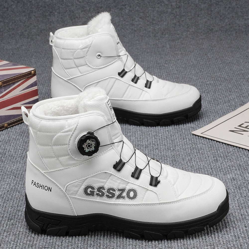 Winter New Swivel Buckle Fleece Waterproof Snow Boots Outdoor Non-slip and Wear-resistant