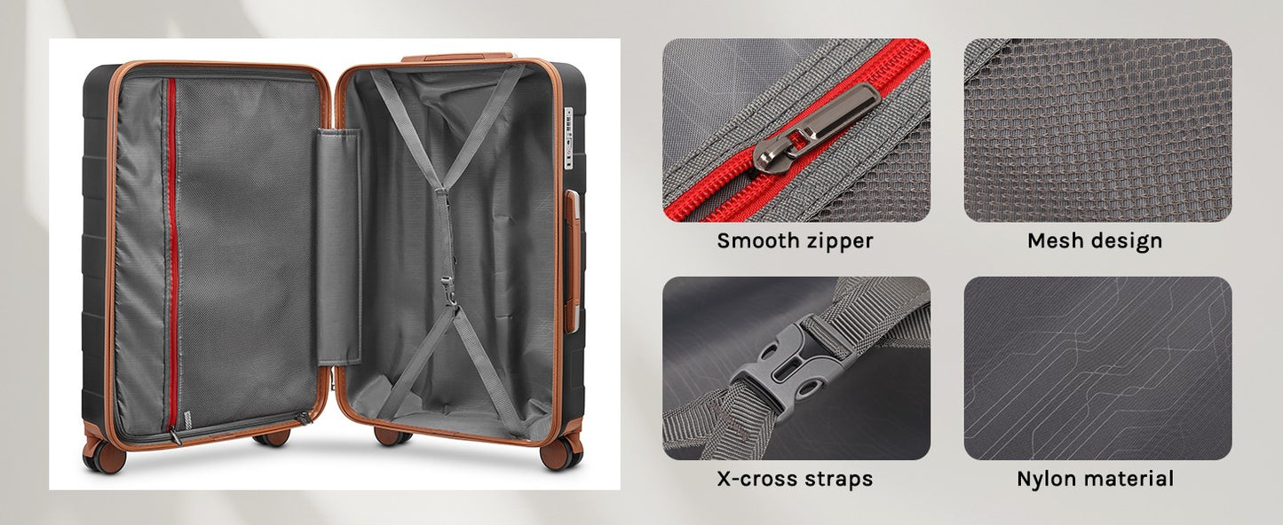 imiomo Travel Luggage Sets, Hard Shell Lightweight Carry on Suitcase with Travel Bag, TSA Lock, Durable Silent Spinner Wheels