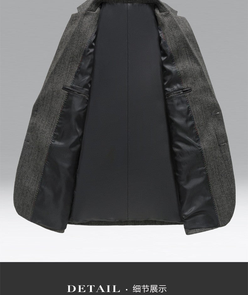 New autumn men business casual suits for middle-aged professionals Slim-fit single suit for men Father's style jacket and shirt