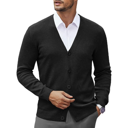 New Men's V Neck Cardigan Sweatcoats Casual Lightweight Button Down Knitted Cardigan Sweater Outdoor Streetwear