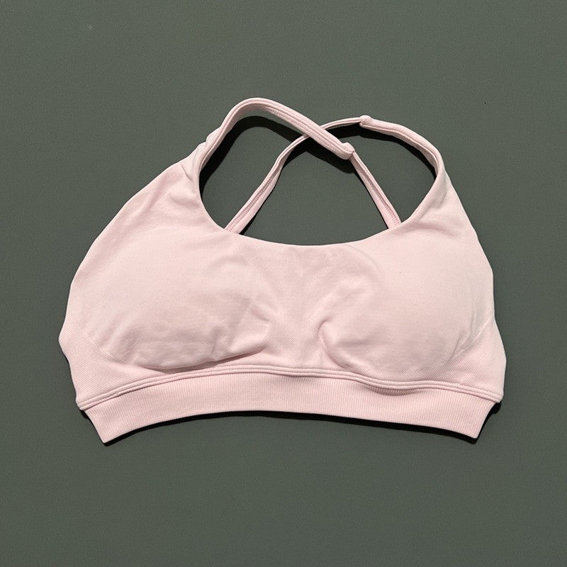 Women Asymmetric Sports Bra Seamless Yoga Top High Support Removable Chest Open Back Bra Gym Workout Underwear