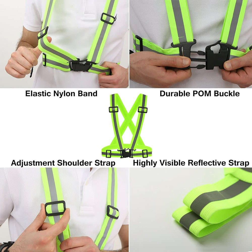 1Pcs Night Running Vest High Visibility Reflective, Breathable Adjustable Safety Vest for Jogging Cycling Walking Hiking