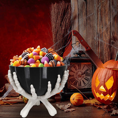 Halloween Candy Bowl Gothic Skeleton Hands Candy Storage Holder Multifunctional Halloween Organizer Holder Scary Home Decoration