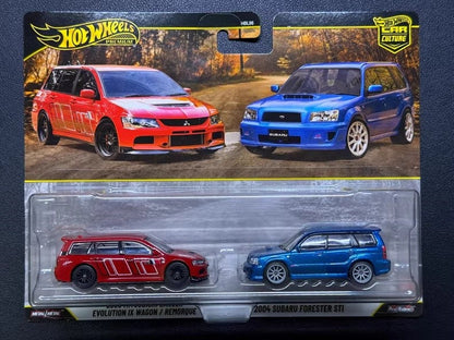 Hot Wheels Premium Car Culture 2 Packs Mitsubishi Subaru Dodge Porsche 1:64 Diecast Alloy Classic Performance Car Collectible