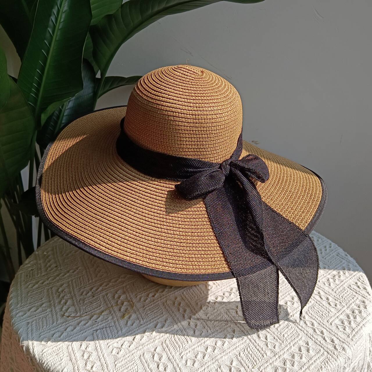Chapéu de Palha Dobrável de Praia Proteção UV Chapéu de Sol Aba Larga para Viagem ao Ar Livre Férias Chapéu de Praia Dobrável chapéu de sol para mulher