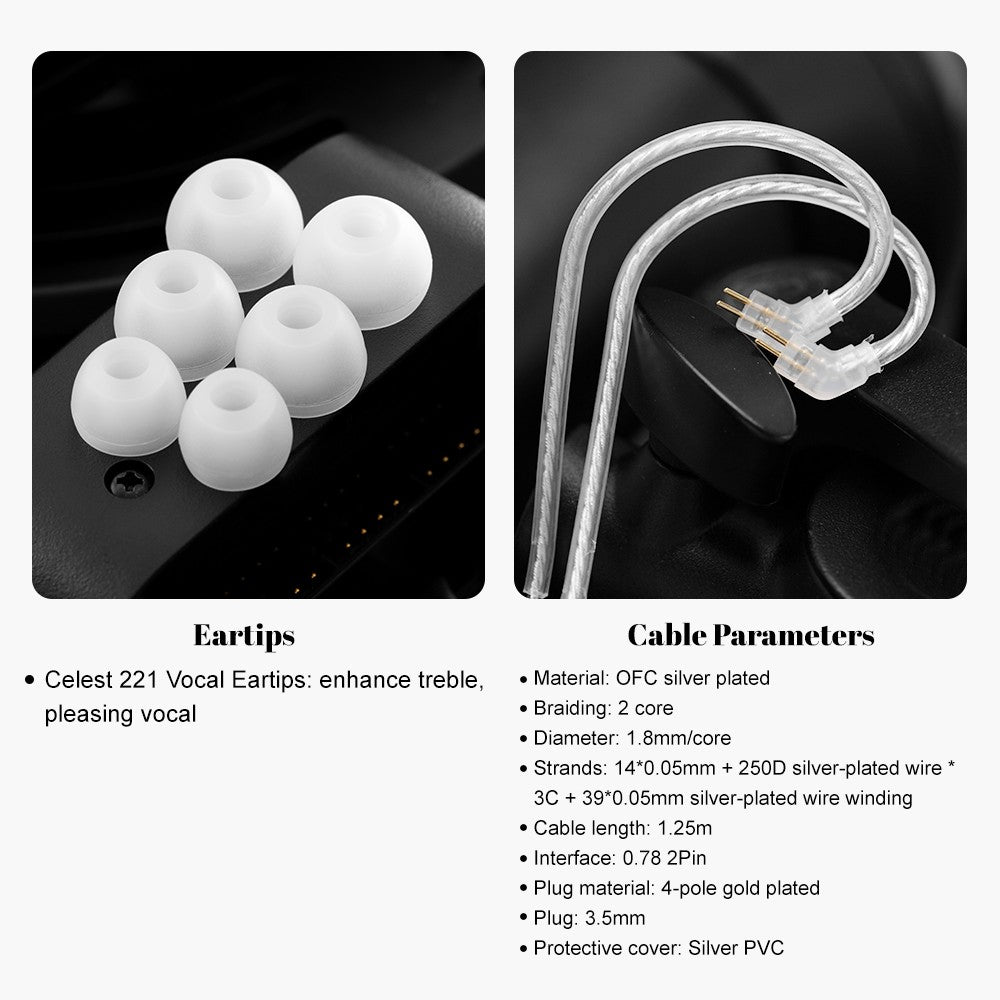 Celest Wyvern Pro 10mm LCP Driver In Ear Earphone Livestreaming Microphone Gaming Headset With Detachable 0.78 2Pin Cable