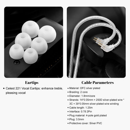 Celest Wyvern Pro 10mm LCP Driver In Ear Earphone Livestreaming Microphone Gaming Headset With Detachable 0.78 2Pin Cable