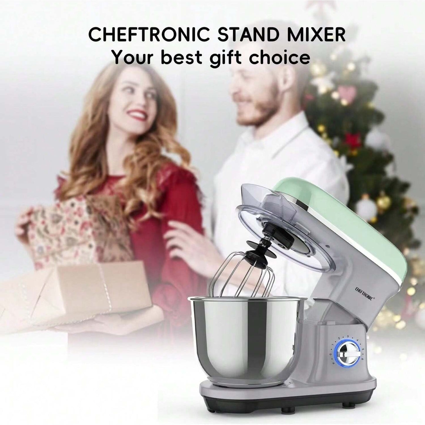 1pc CHEFTRONIC Stand Mixer, 5.5QT Tilt-Head Electric Household food processors - 500W 6+P Speed, home appliance, US Plug