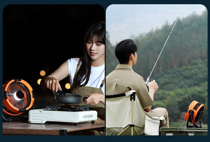 Camping Fan 20000mAh Rechargeable Portable Outdoor Camping Fan Air Circulators Wireless Tent Ceiling Fans with Hook and Light