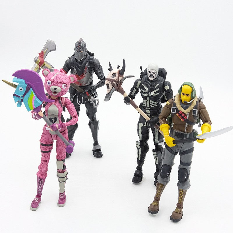 Fortnite Raptor Cavaleiro Negro Soldado Caveira Líder do Esquadrão Abraço Boneco de Ação Decoração de Quarto Brinquedos Presente para Crianças