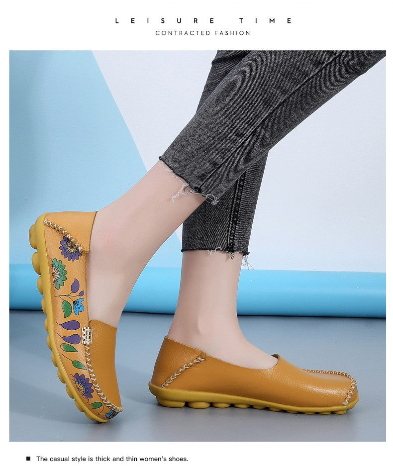 New Moccasins Women Flats Spring Female Leather Loafers Slip on Ballerina Women Casual Shoes Zapatos Mujer Plus Size 35-46