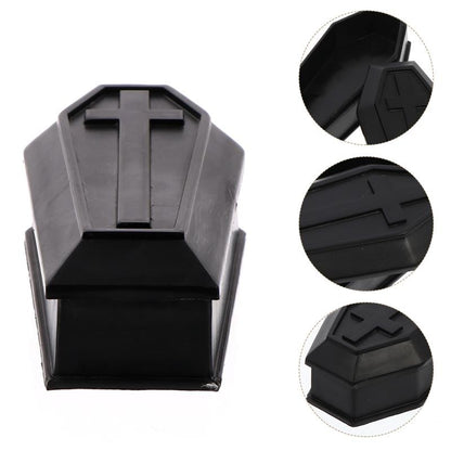 Coffin Halloween Box Prank Ornament Haunted House Mini Treat Favor Plastic Candy Jewelry Wooden Gifts Props Adornment