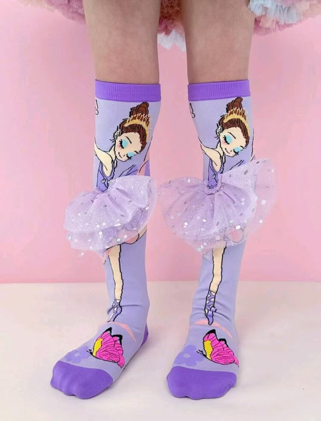 Presente de Natal Disney Menina Fofa Meia-Cano Médio Tridimensional Fashion Orelhas Artesanais Meias Artesanais Acessório Cosplay Mickey Minnie