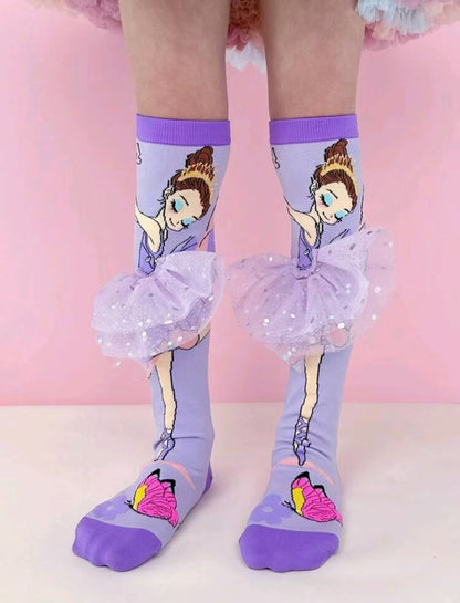 Presente de Natal Disney Menina Fofa Meia-Cano Médio Tridimensional Fashion Orelhas Artesanais Meias Artesanais Acessório Cosplay Mickey Minnie